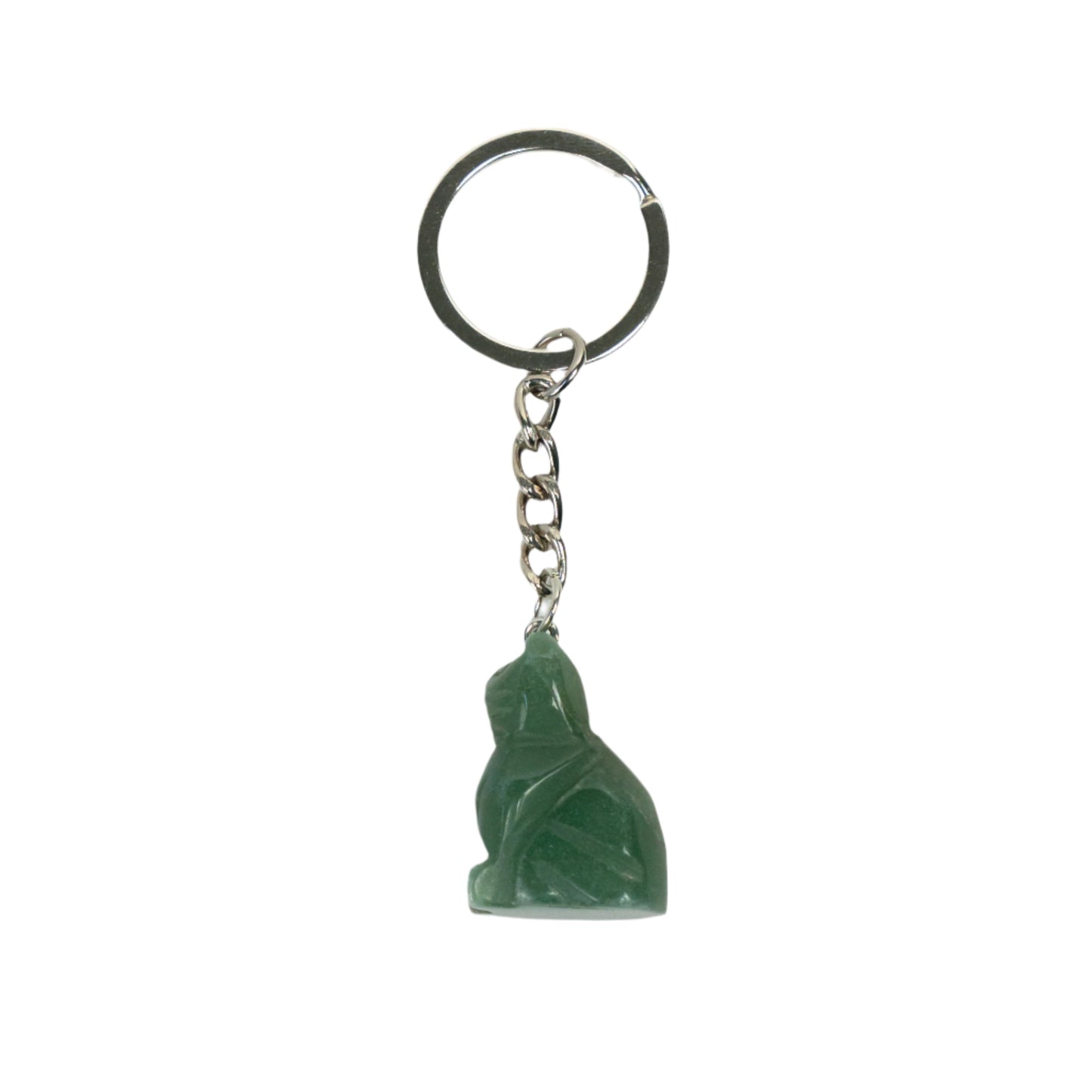 Adventurine Cat Keychain
