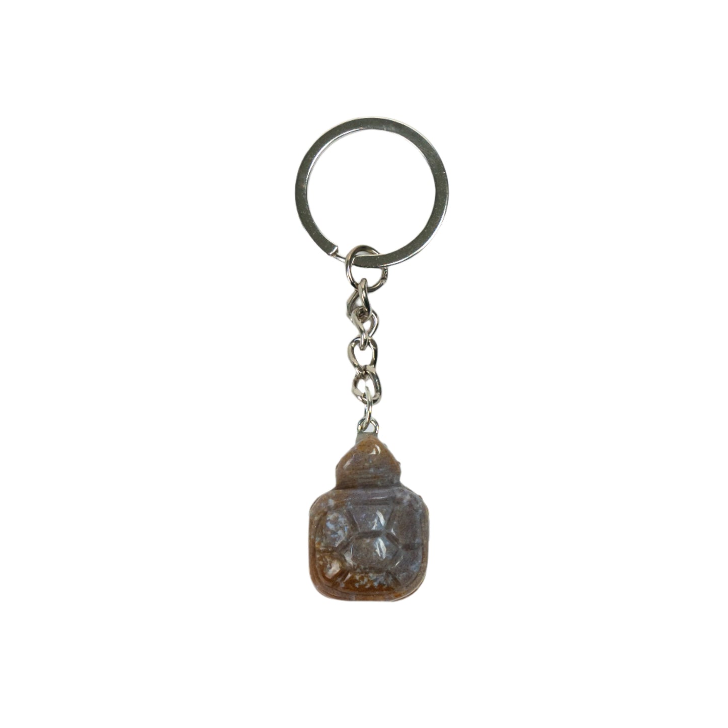 Indian Agate Turtle Keychain