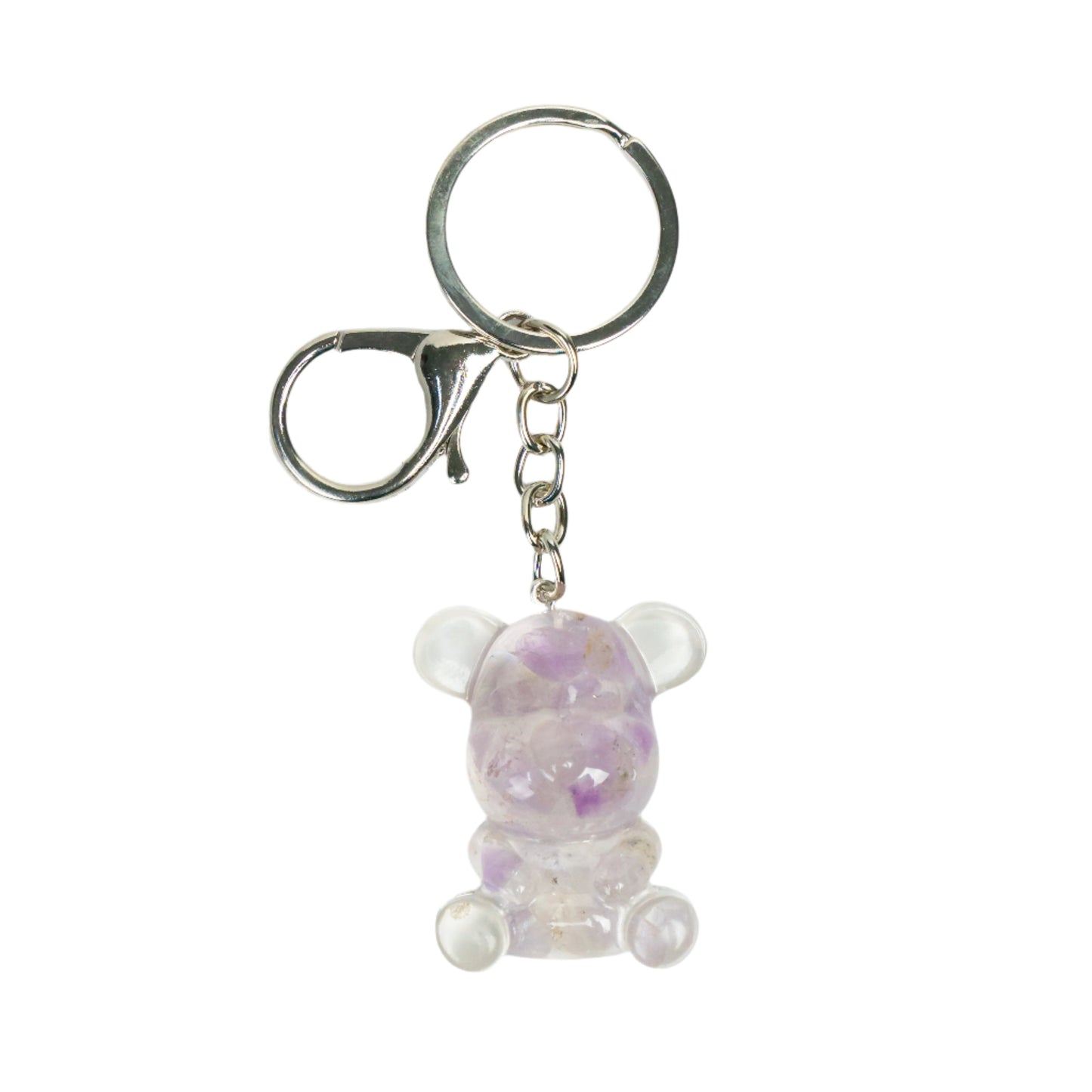 Lavender Amethyst Bear Keychain