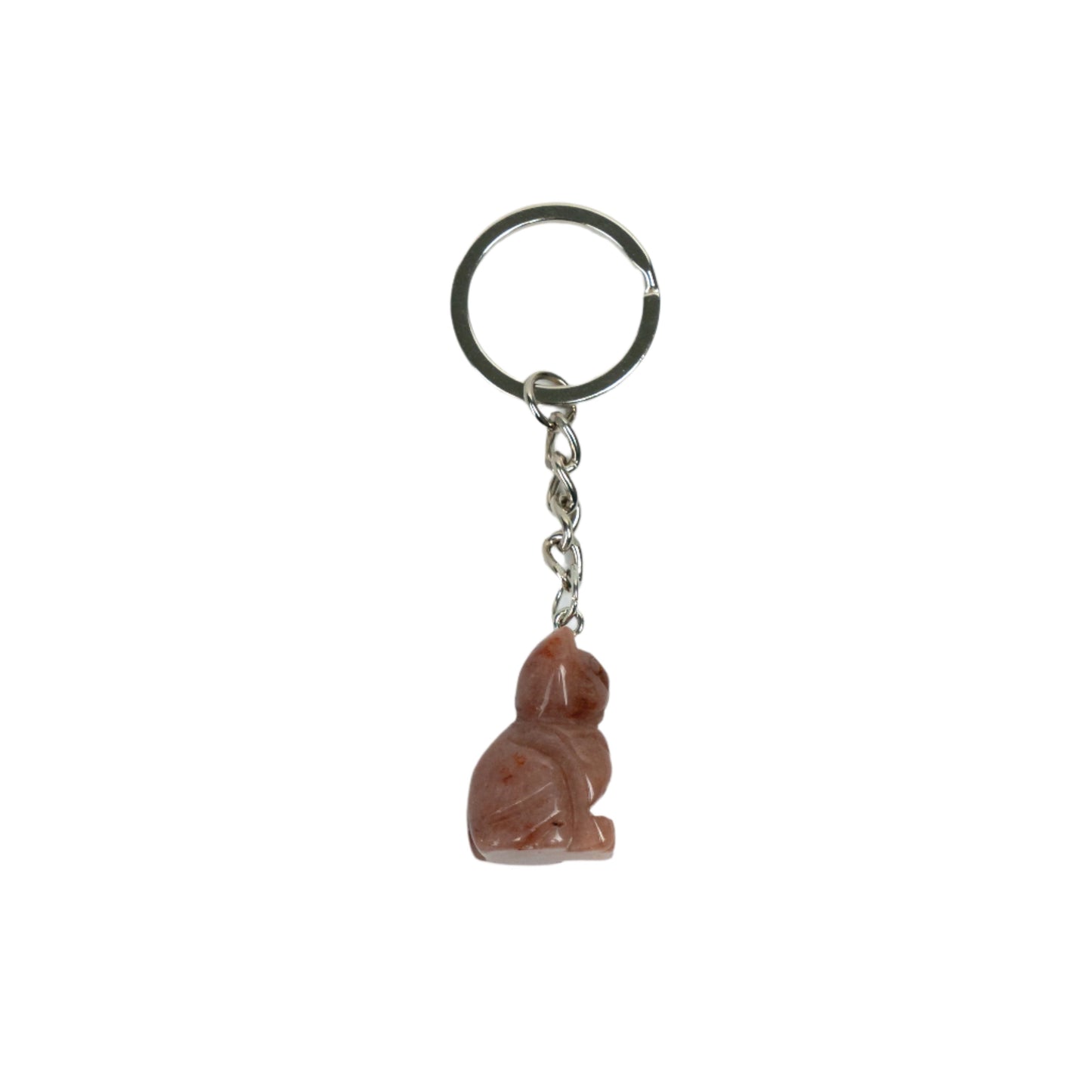 Purple Adventurine Cat Keychain