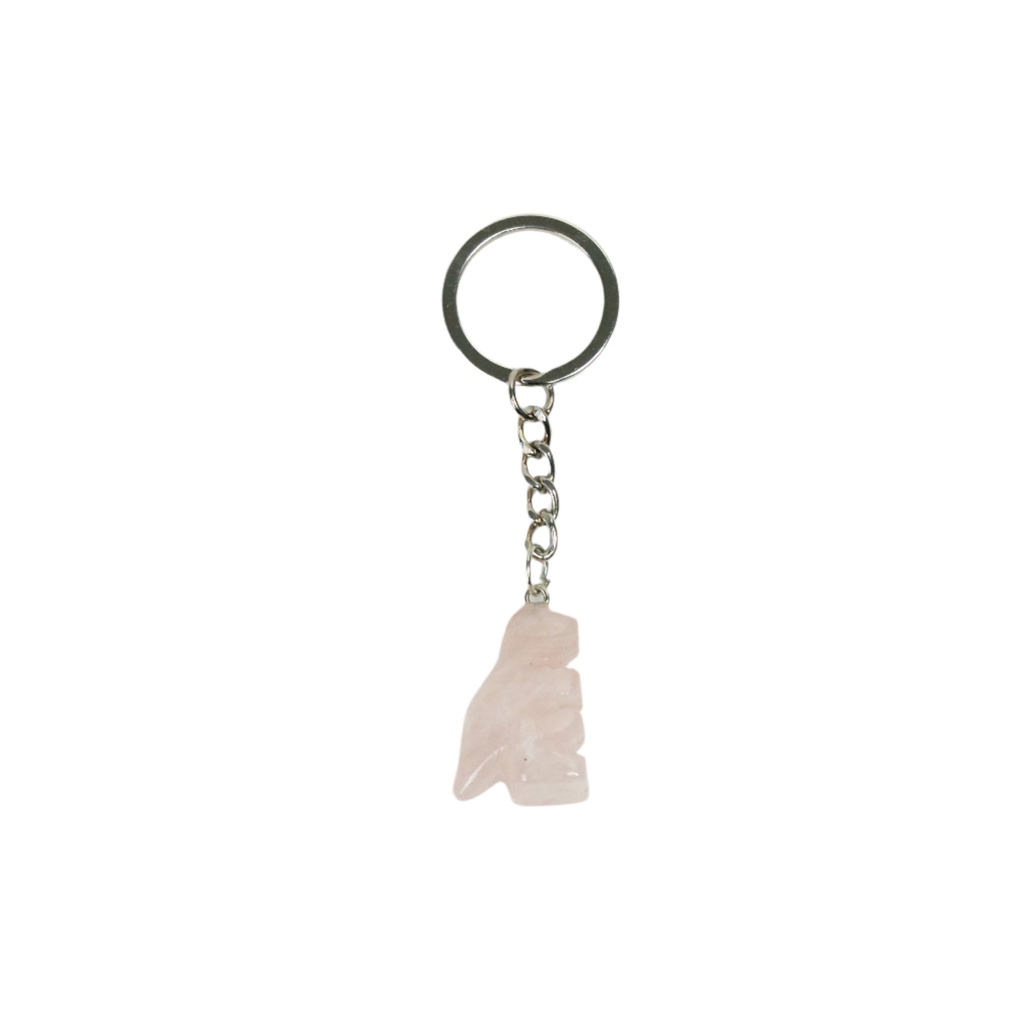 Rose Quartz Dino Keychain
