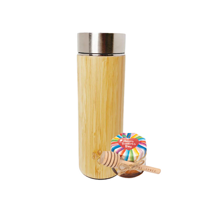 Mini Honey & Bamboo Tumbler with Tea Strainer