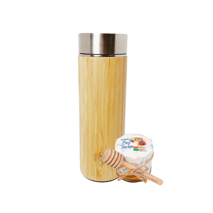 Mini Honey & Bamboo Tumbler with Tea Strainer